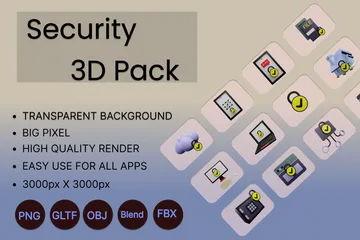 Pacote 3D de segurança Pacote de Icon 3D