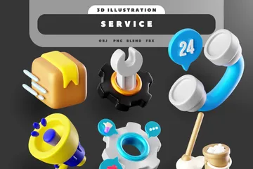 Service 3D Icon Pack