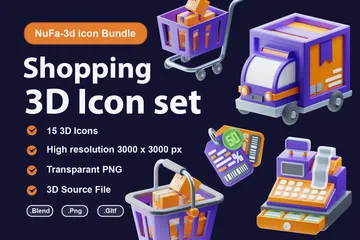 Shopping 3D Icon Pack