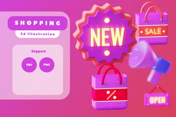 Shopping 3D Icon Pack