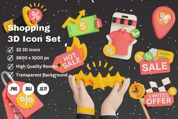 Shopping And Sale 3D Illustration Pack