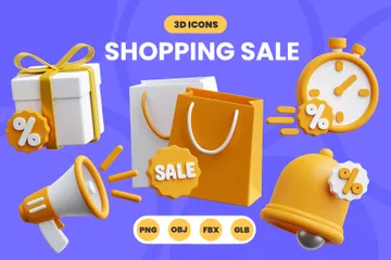 쇼핑 & 세일 3D Icon 팩