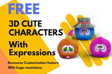 Smileys mit mehreren Ausdrücken 3D Icon Pack