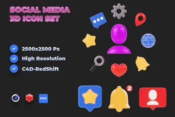 Social Media 3D Icon Pack