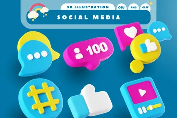 Social Media 3D Icon Pack