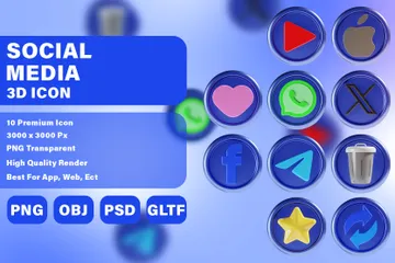 ソーシャルメディア 3D Iconパック