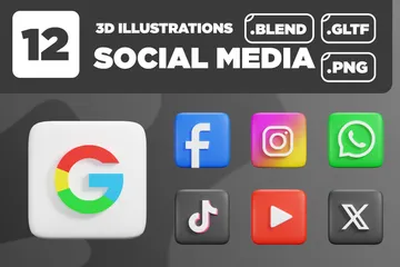 Social Media Ver. 01 3D Icon Pack