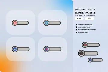 Sozialen Medien 3D Icon Pack