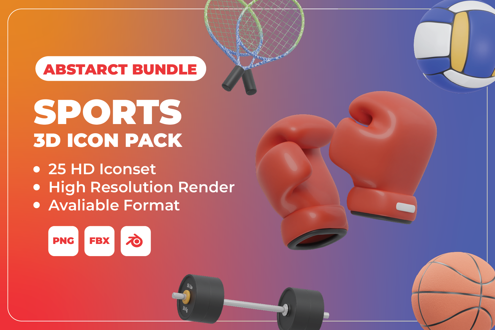 Premium SPORTS Vol 1 3D Illustration pack from Sports & Games 3D  Illustrations