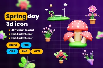 Spring Day 3D Icon Pack