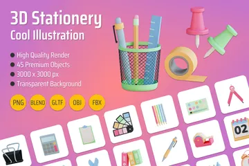 Stationery 3D Icon Pack