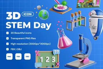 STEM Day 3D Icon Pack