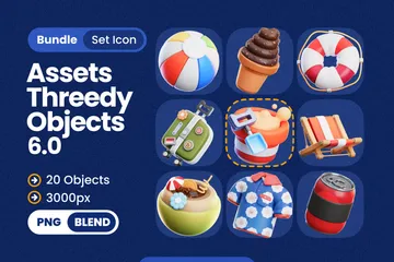 Summer & Beach Objects 3D Icon Pack