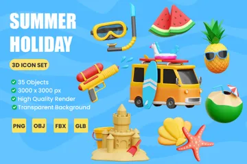 Summer Holiday 3D Icon Pack