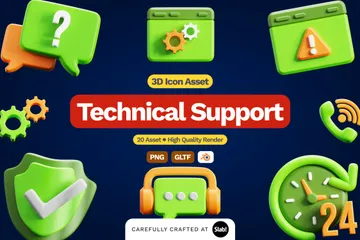 Soutien technique Pack 3D Icon