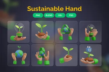 Sustainable - Hands 3D Icon Pack