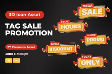 TAG SALE PROMOTION 3D Icon Pack