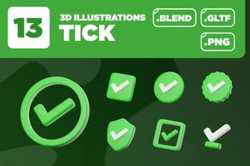 Tick Ver. 01 3D Icon Pack