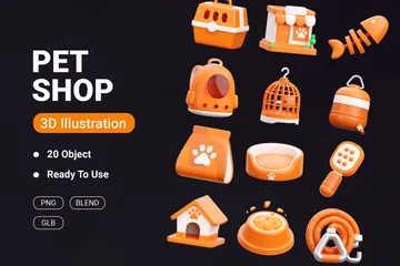 La tienda de animales Paquete de Icon 3D