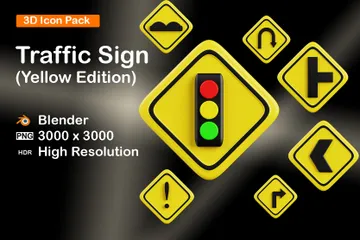 Free Traffic Sign 3D Icon Pack