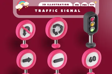 Traffic Signal 3D Icon Pack