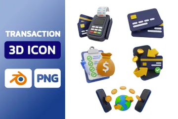 Transação Pacote de Icon 3D