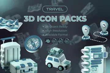 Travel 3D Icon Pack