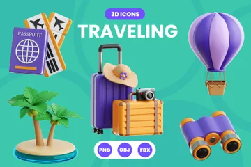 Traveling 3D Icon Pack