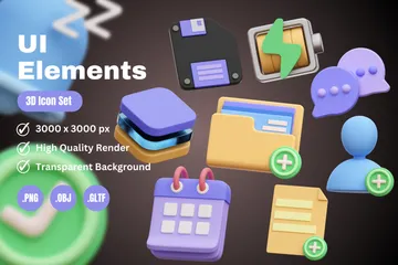 UI Elements 3D Icon Pack