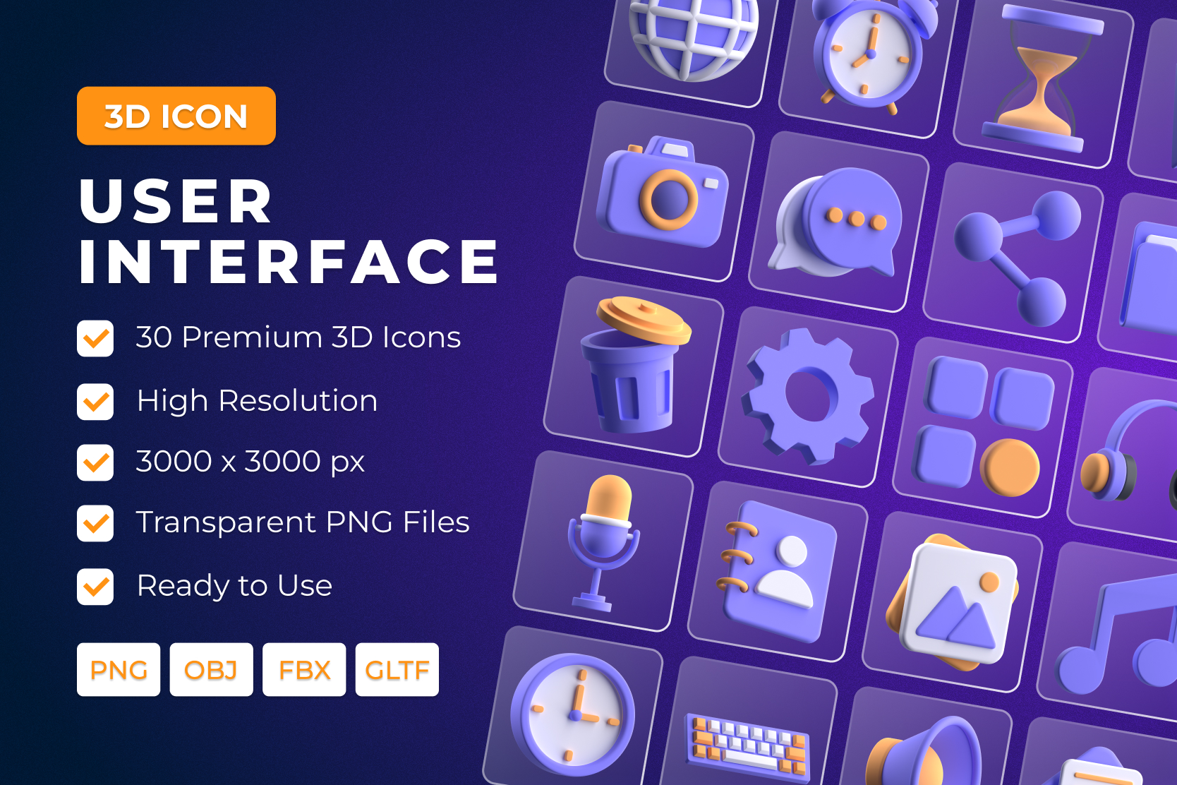 User Interface 3D Icon Pack - 30 Free Download User Interface 3D Icons ...