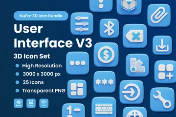 User Interface V3 3D Icon Pack