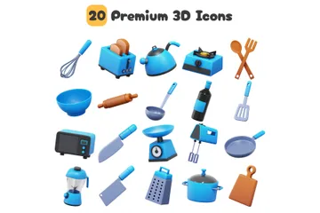 Ustensiles de cuisine et de cuisine Pack 3D Icon