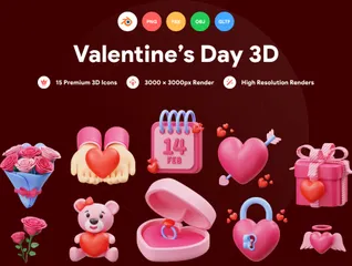 Valentine's Day 3D Icon Pack