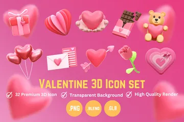 Valentine's Day 3D Icon Pack