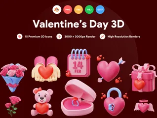 Valentinstag 3D Icon Pack