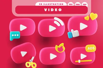 Video 3D Icon Pack