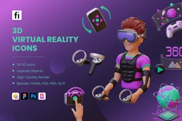 Virtual Reality 3D Icon Pack