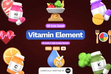 Vitamines Pack 3D Icon