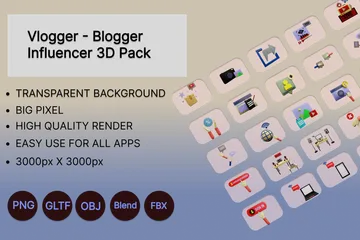 Vlogger - Blogger - Influencer 3D Icon Pack