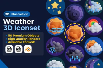 Weather Night & Day 3D Icon Pack