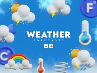 Wettervorhersage 3D Icon Pack