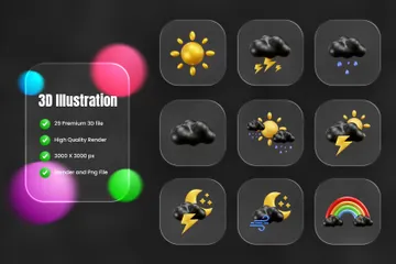 Wetterbericht 3D Icon Pack