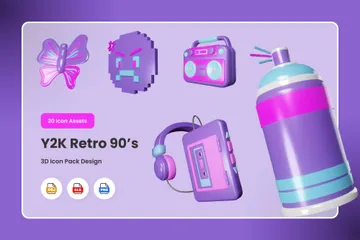 Y2K Retro 90's 3D Icon Pack
