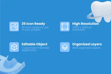 Zahnpflege 3D Icon Pack