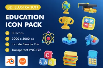 Zurück zur Schule 3D Icon Pack