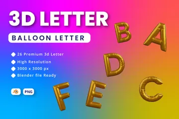 Alphabet Letter 3D Illustration Pack