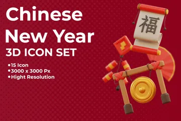 Chinesisches Neujahr 3D 3D Icon Pack