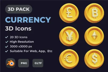 3D Currency 3D Icon Pack