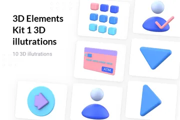 3D-Elemente-Kit 1 3D Illustration Pack