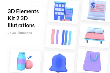 3D-Elemente-Kit 2 3D Illustration Pack